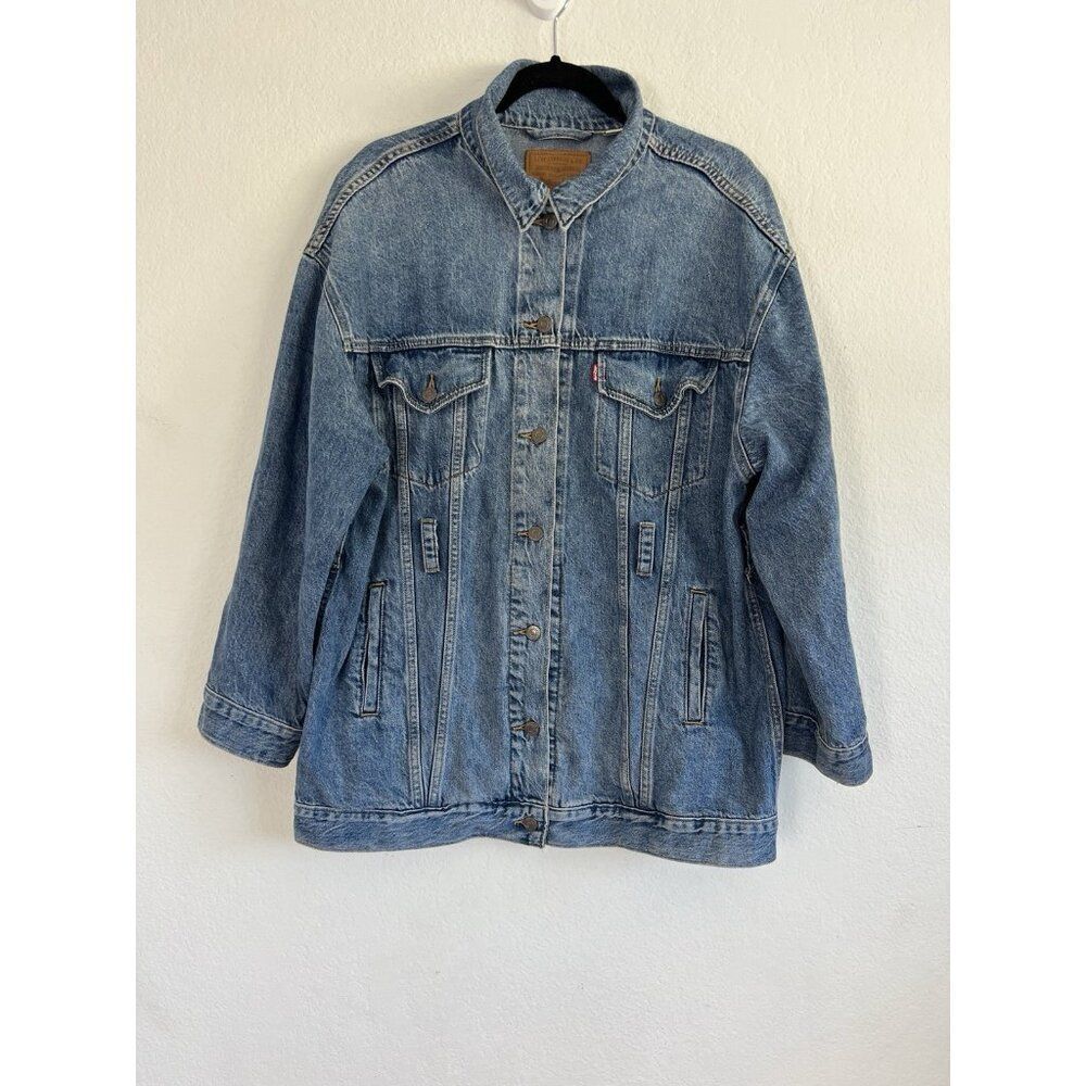 Levi's Premium Men’s Original Dark Blue Denim Trucker Jean Jacket Size Small